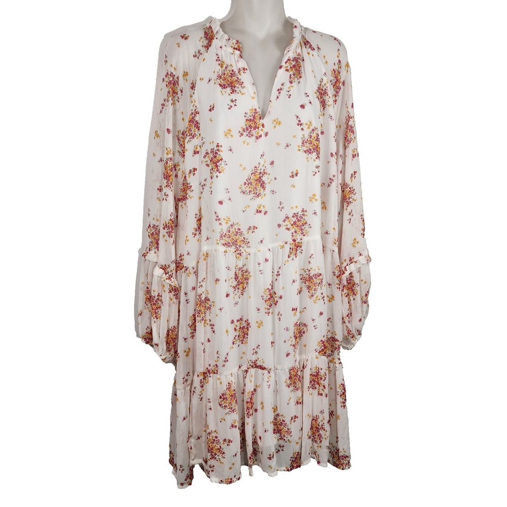 Vince Camuto Floral Tiered Mini Dress XXL Balloon Sleeve Cottagecore Romantic